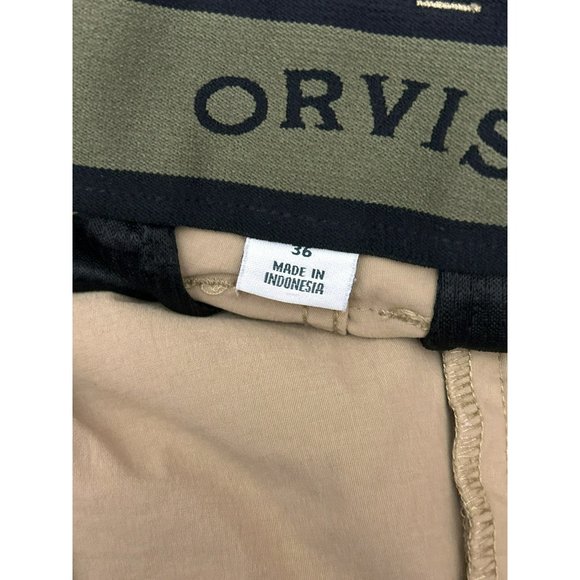 Orvis Men's Beige Cargo Shorts Size 36 Ermine Belted Multi Pocket Hiking Outdoor - Picture 5 of 5